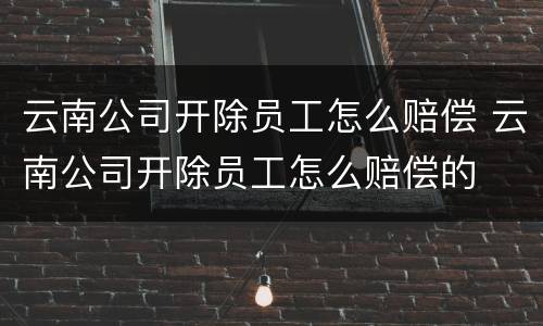 云南公司开除员工怎么赔偿 云南公司开除员工怎么赔偿的