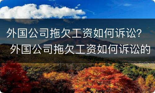 外国公司拖欠工资如何诉讼？ 外国公司拖欠工资如何诉讼的