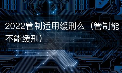 2022管制适用缓刑么（管制能不能缓刑）
