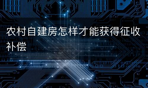 农村自建房怎样才能获得征收补偿