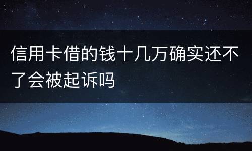 信用卡借的钱十几万确实还不了会被起诉吗