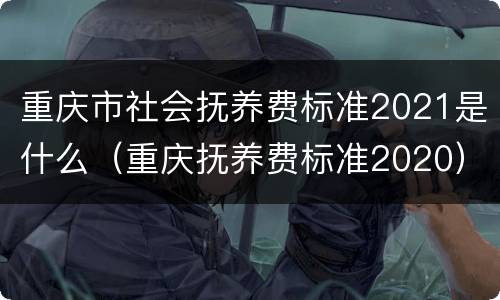 重庆市社会抚养费标准2021是什么（重庆抚养费标准2020）