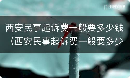 西安民事起诉费一般要多少钱（西安民事起诉费一般要多少钱呢）