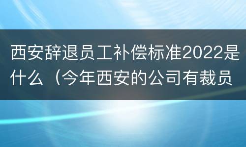 西安辞退员工补偿标准2022是什么（今年西安的公司有裁员吗）