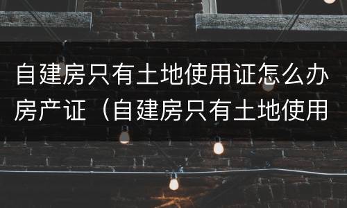 自建房只有土地使用证怎么办房产证（自建房只有土地使用证怎么办理房产证）