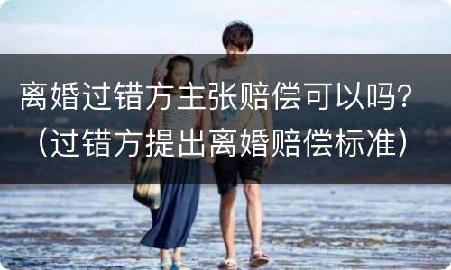 离婚过错方主张赔偿可以吗？（过错方提出离婚赔偿标准）
