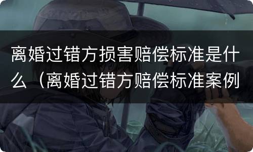 离婚过错方损害赔偿标准是什么（离婚过错方赔偿标准案例）