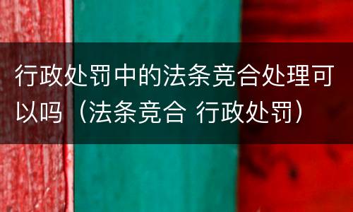 行政处罚中的法条竞合处理可以吗（法条竞合 行政处罚）