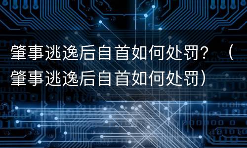 肇事逃逸后自首如何处罚？（肇事逃逸后自首如何处罚）