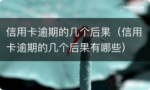 信用卡逾期的几个后果（信用卡逾期的几个后果有哪些）