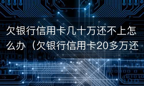 欠银行信用卡几十万还不上怎么办（欠银行信用卡20多万还不上咋办）