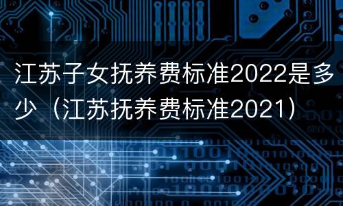 江苏子女抚养费标准2022是多少（江苏抚养费标准2021）