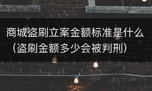 商城盗刷立案金额标准是什么（盗刷金额多少会被判刑）
