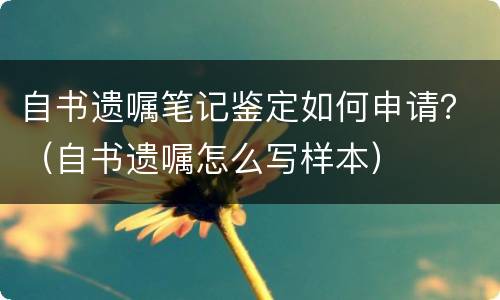 自书遗嘱笔记鉴定如何申请？（自书遗嘱怎么写样本）