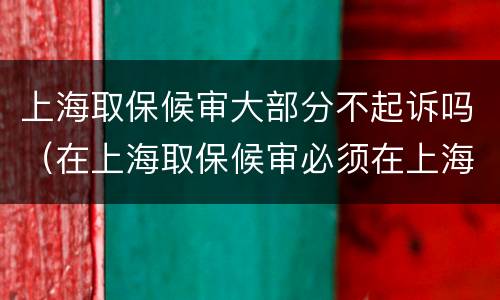上海取保候审大部分不起诉吗（在上海取保候审必须在上海吗）
