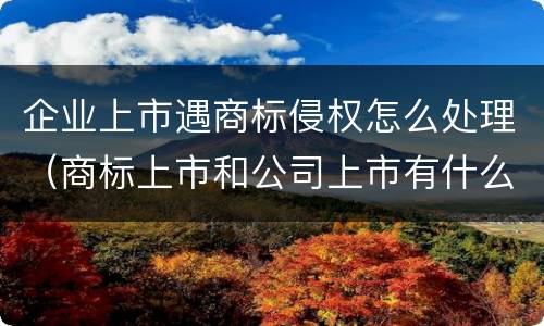 企业上市遇商标侵权怎么处理（商标上市和公司上市有什么区别）