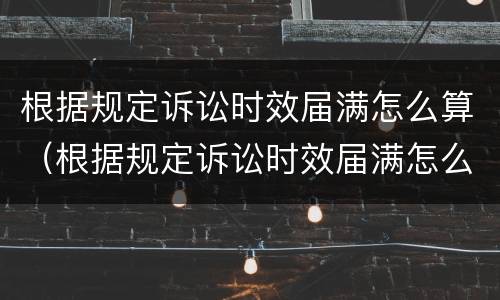 根据规定诉讼时效届满怎么算（根据规定诉讼时效届满怎么算的）