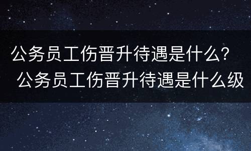 公务员工伤晋升待遇是什么？ 公务员工伤晋升待遇是什么级别