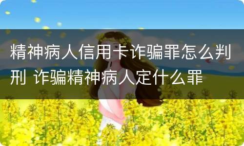 精神病人信用卡诈骗罪怎么判刑 诈骗精神病人定什么罪