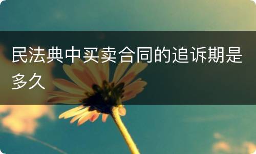 民法典中买卖合同的追诉期是多久