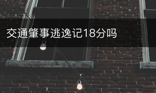 交通肇事逃逸记18分吗