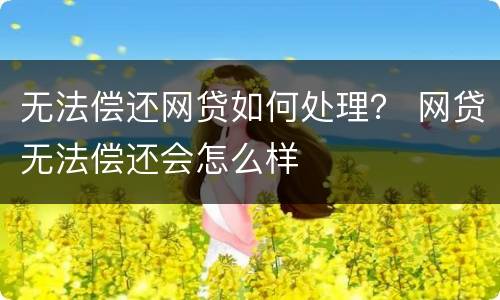 无法偿还网贷如何处理？ 网贷无法偿还会怎么样
