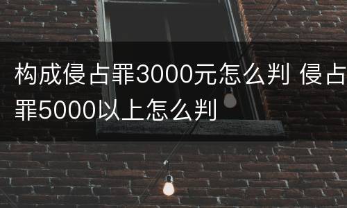 构成侵占罪3000元怎么判 侵占罪5000以上怎么判