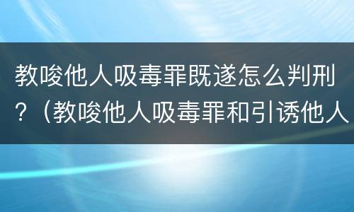 教唆他人吸毒罪既遂怎么判刑?（教唆他人吸毒罪和引诱他人吸毒罪）