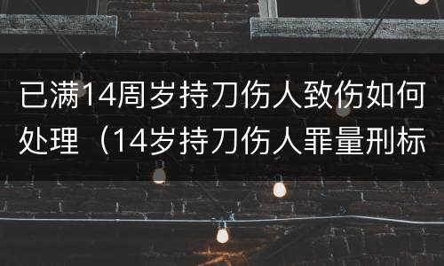 已满14周岁持刀伤人致伤如何处理（14岁持刀伤人罪量刑标准和赔偿）