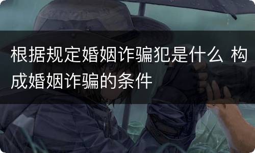根据规定婚姻诈骗犯是什么 构成婚姻诈骗的条件
