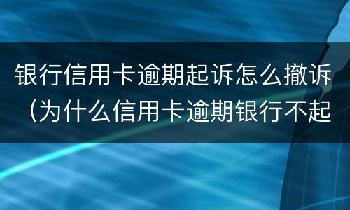 银行信用卡逾期起诉怎么撤诉（为什么信用卡逾期银行不起诉）