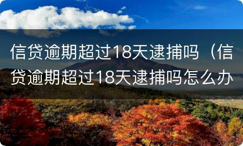 信贷逾期超过18天逮捕吗（信贷逾期超过18天逮捕吗怎么办）