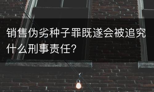 销售伪劣种子罪既遂会被追究什么刑事责任?
