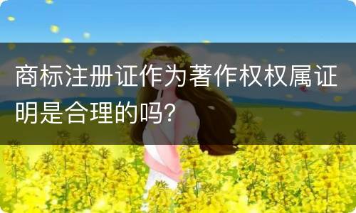 商标注册证作为著作权权属证明是合理的吗？