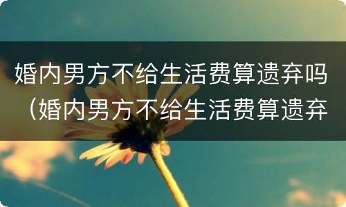 婚内男方不给生活费算遗弃吗（婚内男方不给生活费算遗弃吗怎么办）