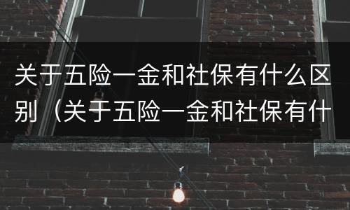 关于五险一金和社保有什么区别（关于五险一金和社保有什么区别呢）
