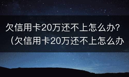 欠信用卡20万还不上怎么办？（欠信用卡20万还不上怎么办呀）