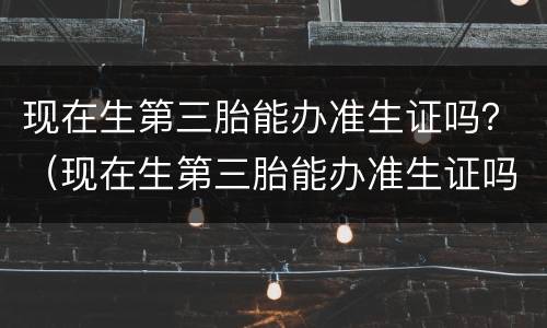 现在生第三胎能办准生证吗？（现在生第三胎能办准生证吗北京）
