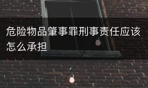 危险物品肇事罪刑事责任应该怎么承担