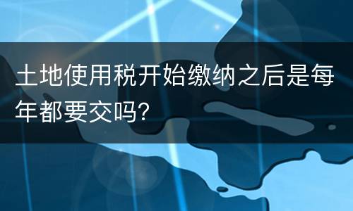 土地使用税开始缴纳之后是每年都要交吗？