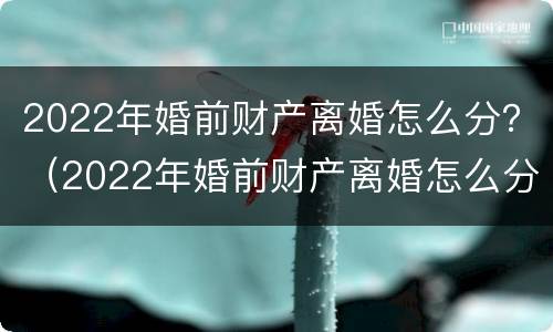 2022年婚前财产离婚怎么分？（2022年婚前财产离婚怎么分配）