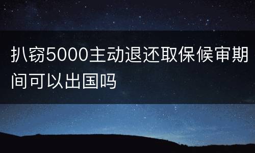 扒窃5000主动退还取保候审期间可以出国吗