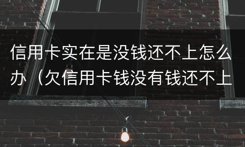信用卡实在是没钱还不上怎么办（欠信用卡钱没有钱还不上怎么办）