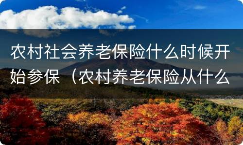 农村社会养老保险什么时候开始参保（农村养老保险从什么时候开始交的?）