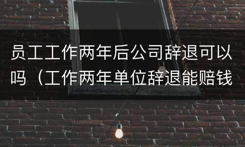 员工工作两年后公司辞退可以吗（工作两年单位辞退能赔钱吗）