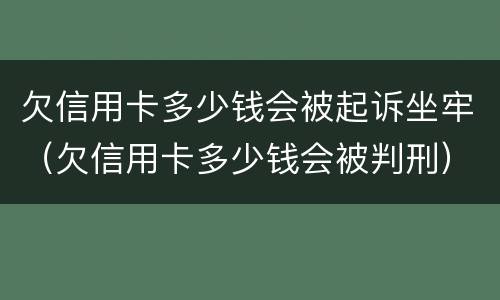 欠信用卡多少钱会被起诉坐牢（欠信用卡多少钱会被判刑）