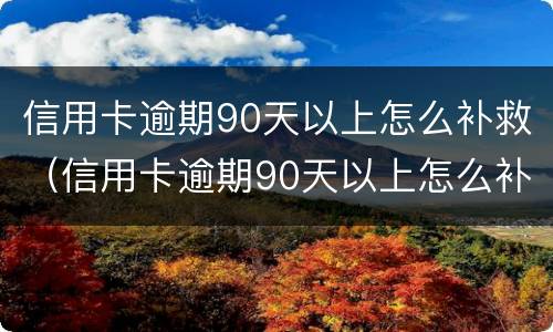 信用卡逾期90天以上怎么补救（信用卡逾期90天以上怎么补救征信）