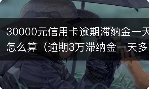30000元信用卡逾期滞纳金一天怎么算（逾期3万滞纳金一天多少钱）