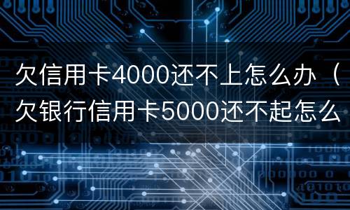欠信用卡4000还不上怎么办（欠银行信用卡5000还不起怎么办）