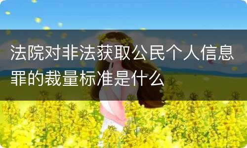 法院对非法获取公民个人信息罪的裁量标准是什么